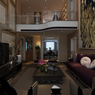 现代别墅客厅楼梯 空间艺术与功能美学的完美融合